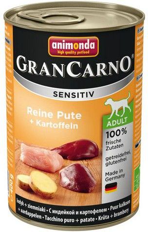 Animonda Gran Carno Sensitiv Indyk + ziemniaki 400g 82415 (4017721824156) barība suņiem