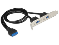 Delock Slot bracket - USB Console - 9-pin USB Type A (W) to 19-pin USB3.0 Head (W) (84836) aksesuārs datorkorpusiem