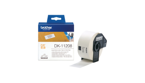 Brother DK-11208 Large Address Labels White, DK, 38mm x 90mm