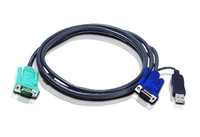 ATEN KVM Cable (HD15-SVGA, USB, USB) - 2m kabelis video, audio