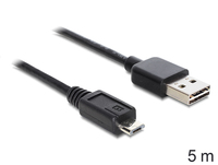 USB Kabel Delock A -> Micro-B St/St 5.00m sw USB kabelis