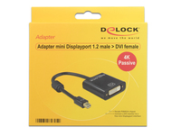 DeLOCK 62605 Adapter DisplayPort auf DVI 4K Passiv DisplayPort Stecker auf DVI-I 24+5 Buchse 20cm black