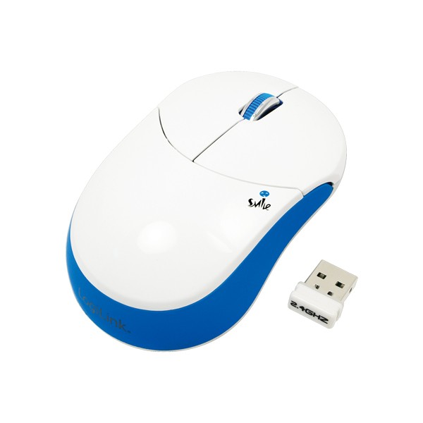 LOGILINK - Wireless mouse optical 2.4 GHz ''smile'' blue Datora pele