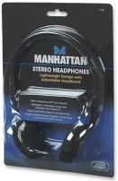 Manhattan  Stereo Headphones, Black 3.5mm austiņas