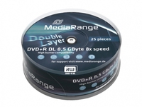 MediaRange  25 x DVD+R DL, 8.5 GB 8x matricas