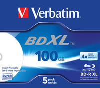Verbatim  BluRay BD-R XL [ jewel case 5 | 100GB | 4x | printable ] matricas