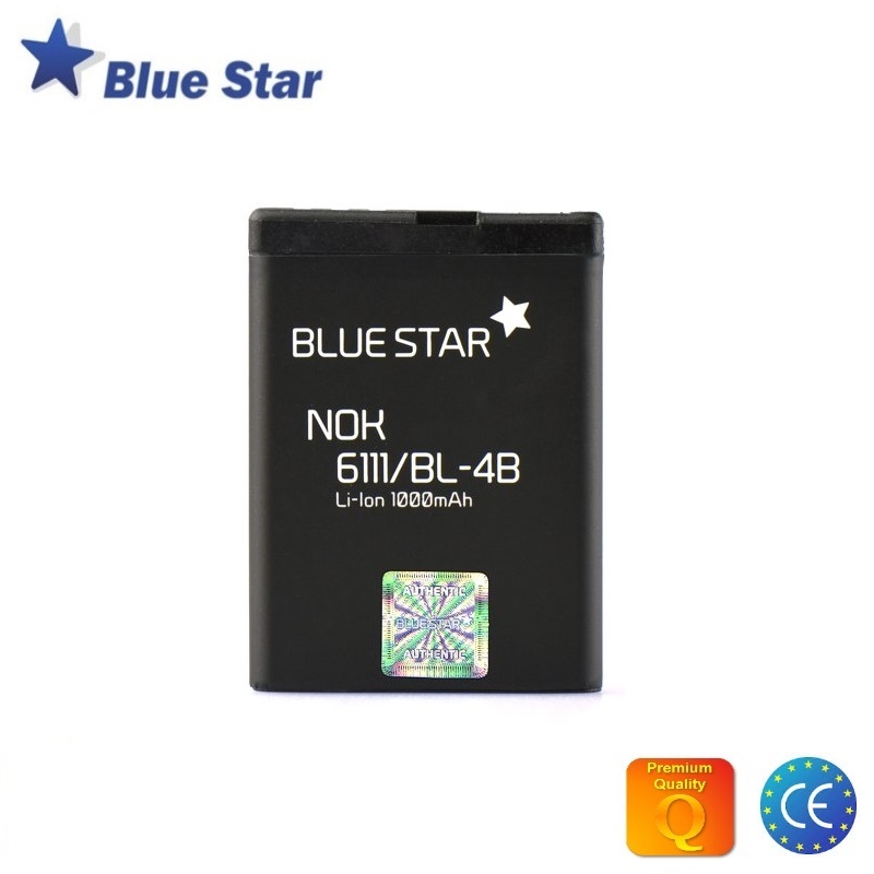 BlueStar Akumulators Nokia 6111 N76 7500 Li-Ion 1000 mAh Analogs BL-4B aksesuārs mobilajiem telefoniem
