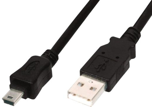 ASSMANN USB 2.0 HighSpeed  Cable USB A M (plug)/miniUSB B (5pin) M (plug) 1m bl USB kabelis