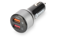 Qualcomm Quick Charge 3.0 Car Charger, 2xUSB (3A/2,4A), black and silver iekārtas lādētājs