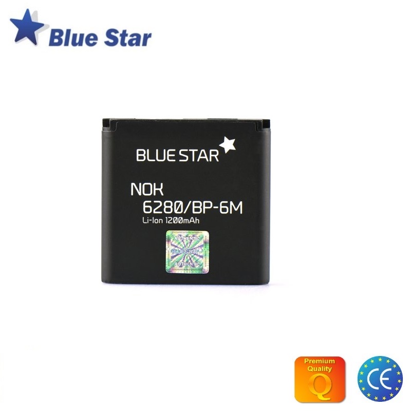 BlueStar Akumulators Nokia 9300 3250 6280 N73 N93 Li-Ion 1200 mAh Analogs BP-6M aksesuārs mobilajiem telefoniem