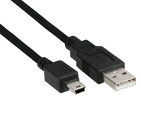 Kabel USB InLine USB A/Mini USB 5pin, 0.5m, Black (33107K) USB kabelis