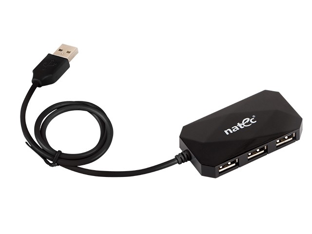 Natec USB HUB 4-Port LOCUST USB 2.0, Black USB centrmezgli