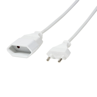 LogiLink Netzkabel Euro CEE 7/16 Stecker zu Dose, 2m, White adapteris