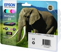 Epson Original 24 Tintenpatronen MultiPack Blister black cyan magenta yellow cyan hell magenta hell (C13T24284010) kārtridžs