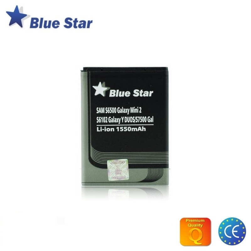 BlueStar Akumulators Samsung S6500 mini 2 S6102 Y Duos Li-Ion 1550 mAh Analogs EB464358VU aksesuārs mobilajiem telefoniem