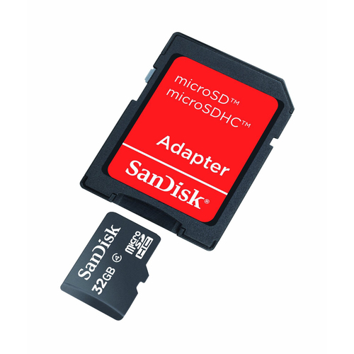 SanDisk microSDHC 32GB CL4 + Adapter atmiņas karte