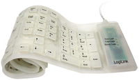 Keyboard LogiLink USB / PS/2 Flexibel Wasserfest White klaviatūra