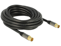 Delock Antenna Cable IEC Plug > IEC Jack RG-6/U 5m black kabelis, vads