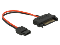 SATA-Kabel Delock Slim 6pin -> SATA 15pin 0.10m kabelis datoram