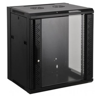 Intellinet Wallmount cabinet 19'' 9U/450 mm glass door one-section black Serveru aksesuāri