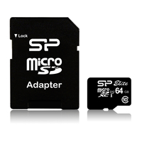 Silicon Power Micro SDCard 64GB Silicon Power UHS-1 Elite/class10  w/ada atmiņas karte