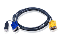 ATEN KVM Cable (HD15-SVGA, USB, USB) - 2m kabelis video, audio