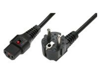 MicroConnect  IEC LOCK C13 to R/A SCHUKO 1.00mm2, 3M, BLACK Barošanas kabelis