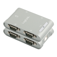 Adapter Logilink USB 2.0 -> 4x Seriell adapteris