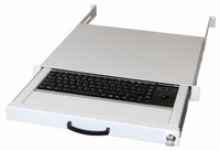 48.3cm Aixcase Tastaturschublade 1HE DE PS2&USB Trackb.beige Serveru aksesuāri