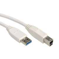 Kabel USB Secomp USB 3.0 A/B, 0.8m, Balts (11.99.8869) USB kabelis