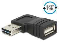 Delock Adapter EASY-USB 2.0-A male > USB 2.0-A female angled left / right