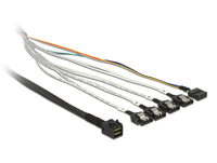 SAS Kabel Delock Mini SAS HD -> 4x Sata 7Pin +Sideband 0.50m kabelis datoram
