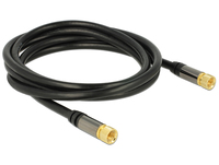 Delock Antenna cable F Plug > F Plug RG-6/U 2 m black kabelis, vads