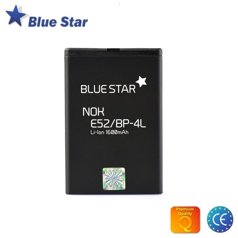 BlueStar Akumulators Nokia E52 E55 E6 N97 Li-Ion 1600 mAh Analogs BP-4L aksesuārs mobilajiem telefoniem