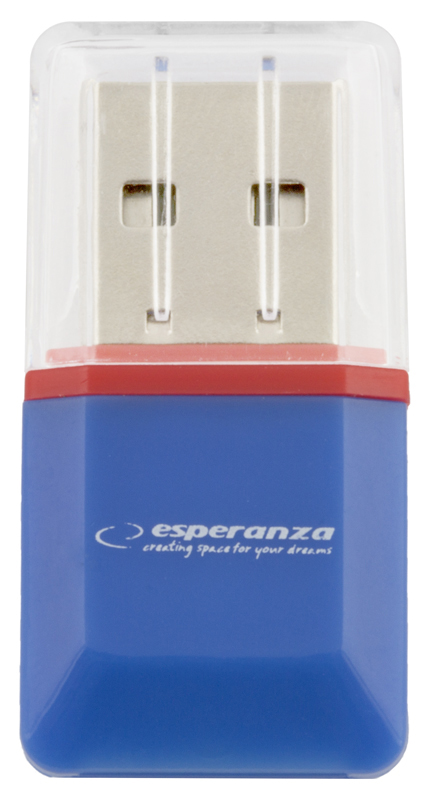 ESPERANZA MicroSD Card Reader EA134B | Blue| USB 2.0 | (MicroSD Pen Drive) karšu lasītājs