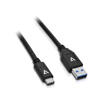 Kabel USB V7 USB-C - USB-A 1m black (V7U2C-1M-BLK-1E) USB kabelis