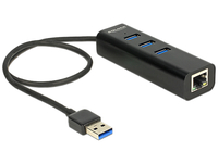 Delock  USB 3.0 Hub 3 Port+1 Gb LAN 10/100/1000 Mb/s USB centrmezgli