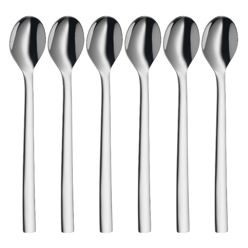 WMF Latte Macchiato spoons NUOVA Extra long spoons, Material Cromargan® stainless steel 18/10 polished, 6 pc(s), Dishwasher proof, Stainless Virtuves piederumi