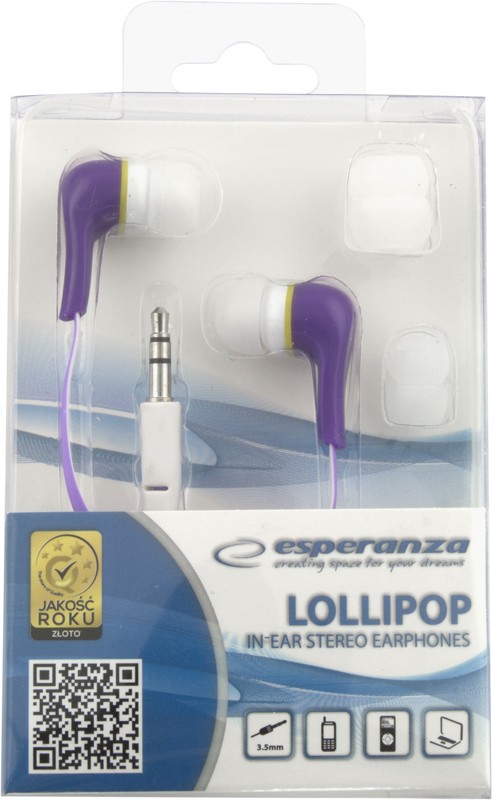 ESPERANZA Audio Stereo Earphones LOLLIPOP EH146V Violet