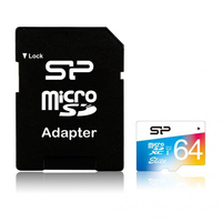 Silicon Power Elite UHS-1 Colorful 64 GB, Micro SDXC, 10, SD adapter atmiņas karte