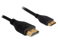 HDMI Kabel Delock Ethernet A -> mini C St/St 1.00m slim kabelis video, audio