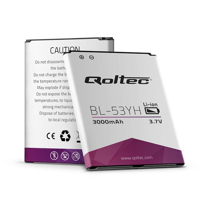 QOLTEC Battery for LG G3 BL-53YH, 3000mAh akumulators, baterija mobilajam telefonam