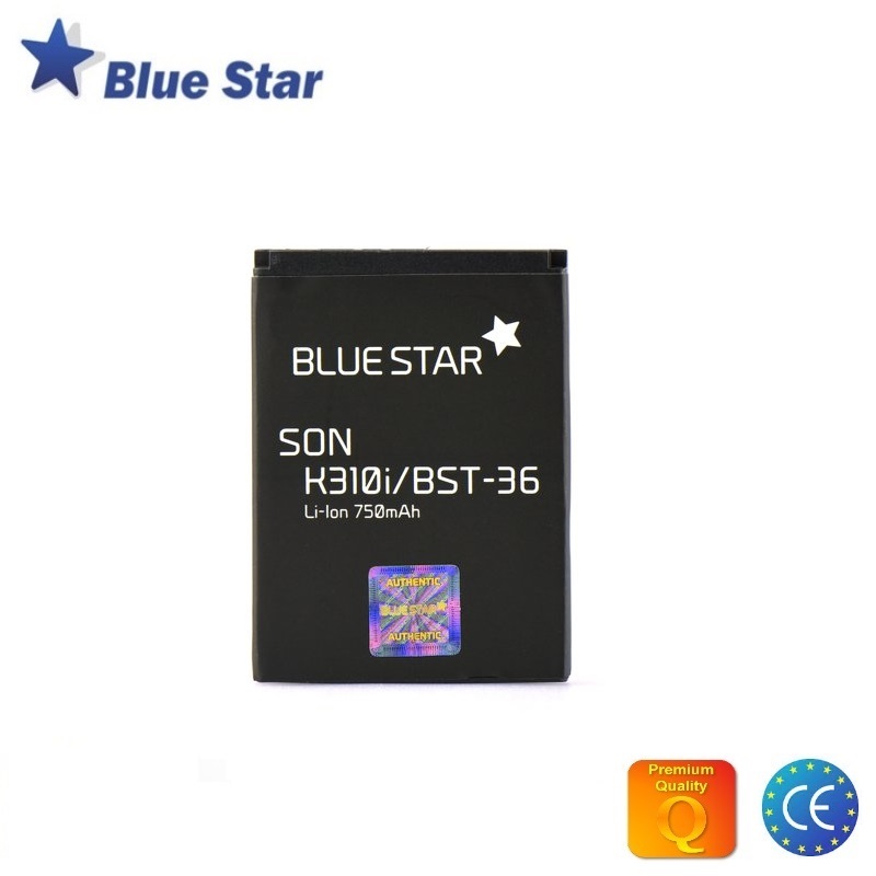 BlueStar Akumulators Sony Ericsson K310 K320 T250 Li-Ion 750 mAh Analogs BST-36 aksesuārs mobilajiem telefoniem