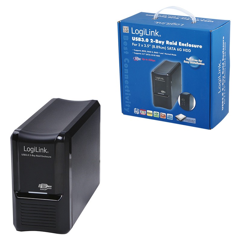 LOGILINK - HDD Enclosure USB 3.0 2-Bay RAID SATA cietā diska korpuss