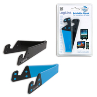 Foldable smartphone and  tablet stand, black/blu Planšetes aksesuāri