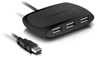 SPEEDLINK SNAPPY USB Hub, 4-Port, USB 2.0, Passive - black USB centrmezgli