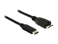 DeLOCK 83677 SuperSpeed USB3.1 USB-C Stecker auf microUSB-B Stecker 1.00m black USB kabelis