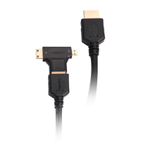 Prestigio male to male 1.8m HDMI cable and single adapter offers both HDMI Mini & Micro connections. 10.2 Gbps data transfer rate, offer the aksesuārs mobilajiem telefoniem