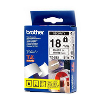 Brother 18mm Black on White adhesive Tape Security toneris