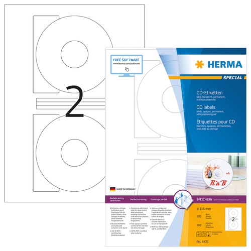 HERMA Hangeetiketten 18x28 mm with Faden white 1000 St. biroja tehnikas aksesuāri